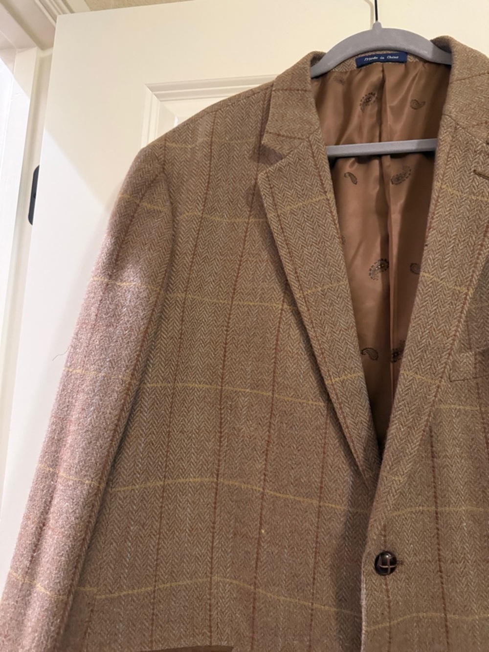 Alan Flusser Brown Windowpane Wool Sport Coat - Picture 5 of 13